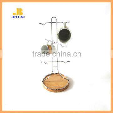 wire with wood cup rack