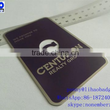 jewellery garment stainless steel engraved transparent metal business card