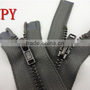 Cheap price Y teeth light-pewter zipper good quality metal zipper