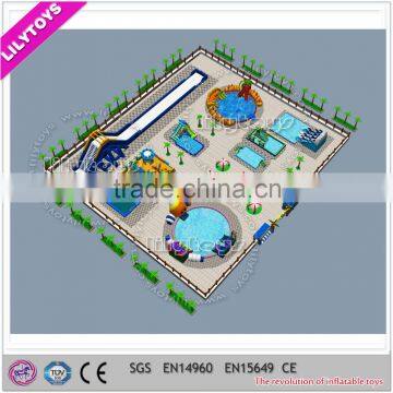 Best amusing inflatable type water park business plan, water park design, water park