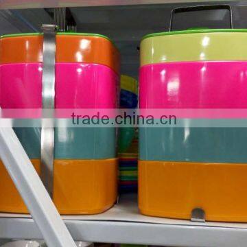 Hot Sale Round Shape 4 Sections Colorful Rice Bowl, Unbreakable Solid Color Plastic Lunch Box photo-2