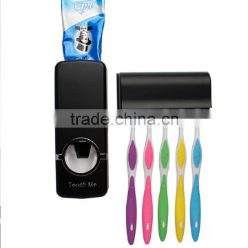 Touch me automatic toothpaste dispenser with tooth brush holders 5 pieces