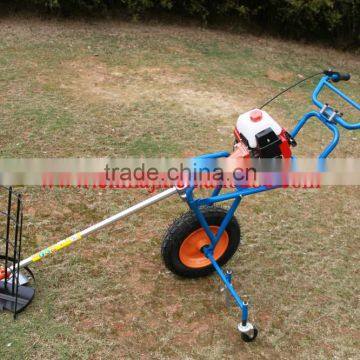 Hand push type with tyre brush cutte/rWheat Harvester 40.2 cc mini rice harvester/brush cutter