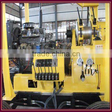 Hot sale in Africa!!! deep water well drilling rigs with wheel chassis device