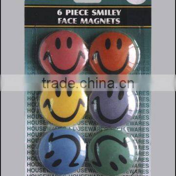 6pc smile face magnets on the fridge