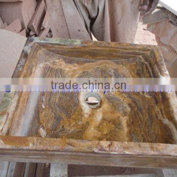 Handemade Good Price BROWN GOLDEN ONYX SINKS BASINS COLLECTION photo-5
