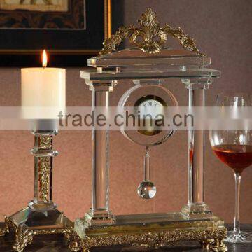 Beautiful Design Bronze Crystal Desk Clock, Elegant Home Decorative Crystal Table Clock (BF01-0201-1)