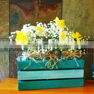 Wooden Crate Mason Jar Flower Holder