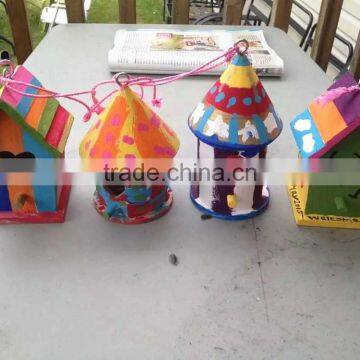 Small Handmade Decorative Wood Craft Bird House Model Wholesale photo-6