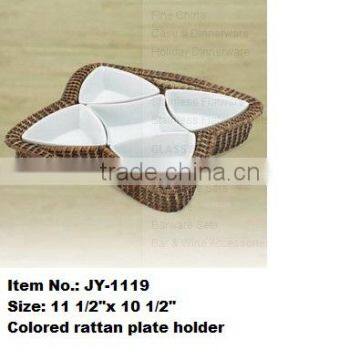 Colored rattan plate holders Wholesale