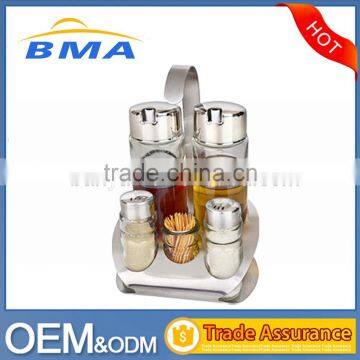 Stainless Steel and Galss Garlic Keepers Herb&Spice Type Spice Rack Set photo-3