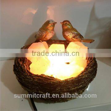 Resin Bird Nest Shaped Rock Natural Crystal Salt Lamps photo-3