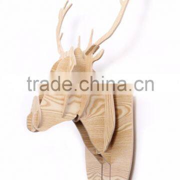 Indoor Wall Mounted Wooden Deer Head Decoration photo-3