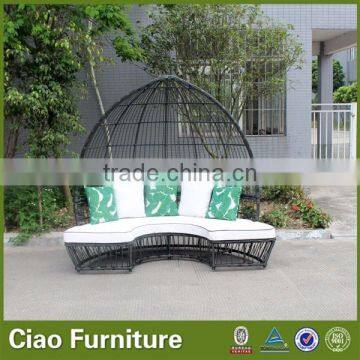 Outdoor Wicker Furniture Leisure Outdoor Sun Bed With Canopy photo-3