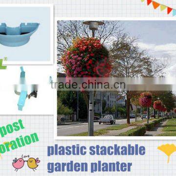 landscape decoration lamp post greening stackable flower pot vertical hydroponic systems