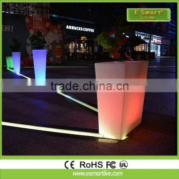 waterproof outdoor/indoor illuminated led light planter flower garden pots