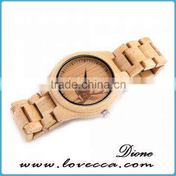 Best Quality Luxury Men's Bamboo Wood Watches Genuine Leather Strap photo-4