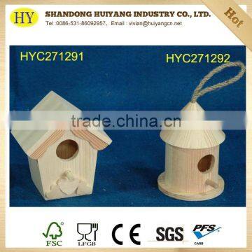 FSC Unfinished Hanging Wooden Bird House,feeder,bird Cage
