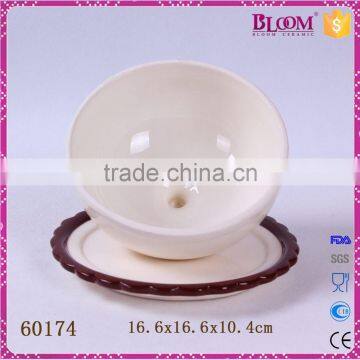 Simple Design Apple Decals Round Ceramic Butter Dish photo-4