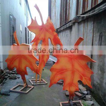 Outdoor large stainless steel maple leaf sculpture for sale