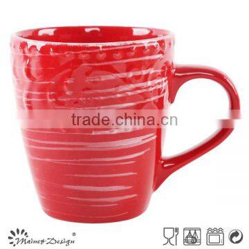 Wholesale Ceramic Stoneware Emboss Color Glaze Mug photo-3