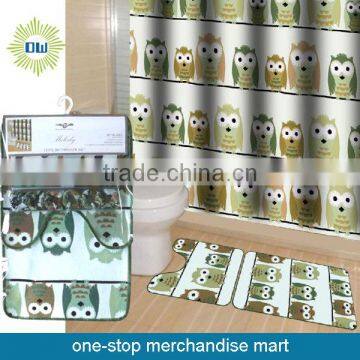 Waterproof Polyester Shower Curtain With Bath Mat Set photo-4