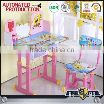 Nursery School Furniture Children Desk and Chair Study Table for Kids Cartoon Picture Metal Kid Table photo-2