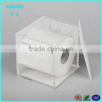 KINGMEI Hexagon Hang Acrylic Red Tissue Holder Box Cover Clear Plexiglass Tissue Box Wholesale photo-3