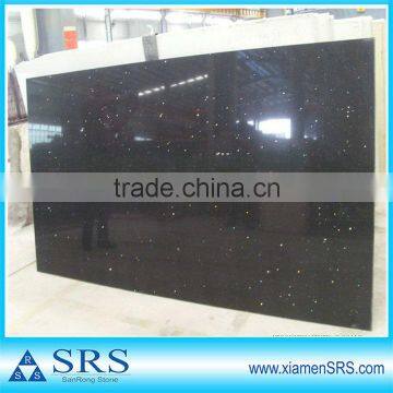 black sparkle artifical quartz stone slabs to countertop