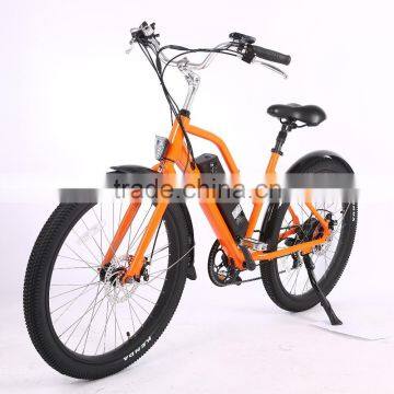 26 inch 48V 350W electric beach cruiser bike with full suspension for lady