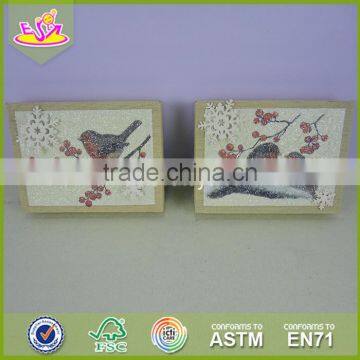 2017 New design wooden christmas decorations cube wooden christmas decorations fashionable wooden christmas decorations W09D007