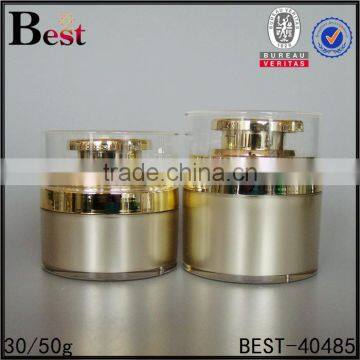 Luxury Acrylic Cosmetic Cream Jar With Lid 30ml 50ml Gold Color Airless Cosmetics Cream Empty Jar photo-3