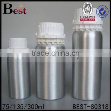 hot products cosmetics 75ml 135ml 300ml essential oils silver aluminum bottle sealed cap security cap