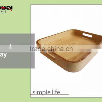 Modern Bed Serving Tray Rack Wooden Food Display Trays With Handle photo-2