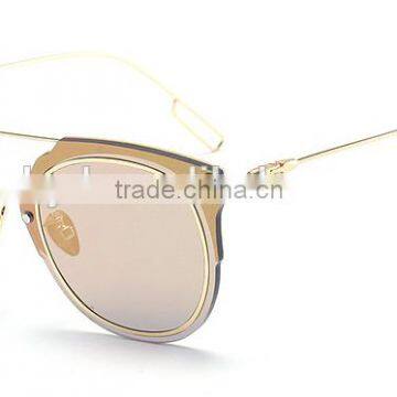 2016 New Women Metal Outdoor Glasses Sunglasses Fashion Tide Thin Face Round Sunglasses photo-3