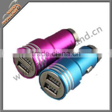 Car charger with 2USB Aluminum and ABS material