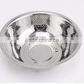 Vegetables basin stainless steel pots vegetables drain basket cooking vegetables basket fruit bowl 28cm