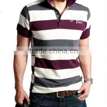 fashion men's polo shirt, stripe polo shirt,boby fitted men polo shirt with logo embroidery nanchang