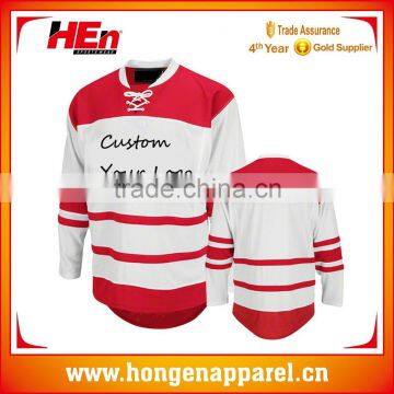 Hongen apparel Wholesale custom hockey jersey,european sublimation ice hockey jersey with tackle twill embroidery