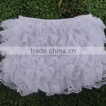 Baby White Lace Petti Panties Bloomers With White Bow photo-2
