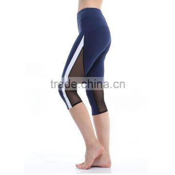 Women's Slim Mesh Active Yoga Running Capri Pants photo-2
