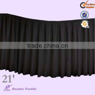 21' black polyester table skirting designs