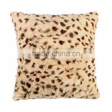 CX-D-100B Leopard Print Home Decoration Fashion Rabbit Fur Pillow Case photo-3