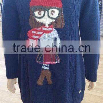 Latest Fashion Sweater Blouse Design Kid Pullover Plain Style Sweater(KS4415)