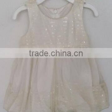 2016 lovely girls white embroidered dress with sequins for summer