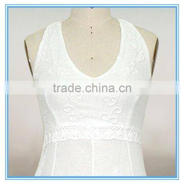 Women White Asymmetrical Dress Designer Halter Neck One Piece Backless Dress photo-2