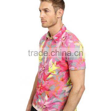 Latest Design Sublimated Full Summer Flower Printed Polo Shirt 100% Polyester Polo Shirt photo-2