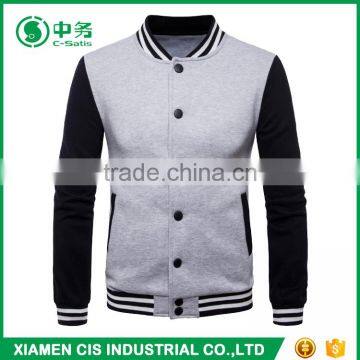 New Design European Style School Red Black Cotton Fleece Varsity Jacket for Men photo-4