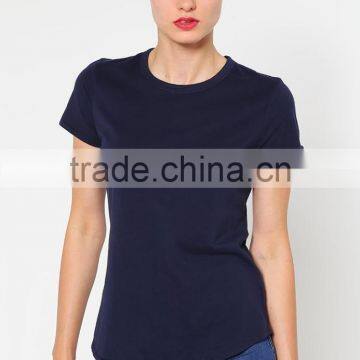 MGOO OEM Service Woman Curved Hem T Shirt Short Sleeve Plain Round Neck T Shirts Wholesale China photo-3