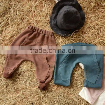 YD12329 Korean 2017 candy color knitted children harem pants